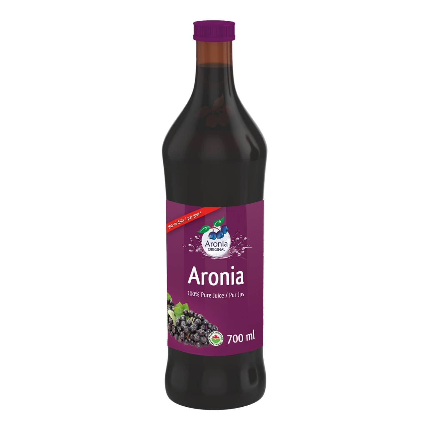 organic aronia berry juice 700 ml glass